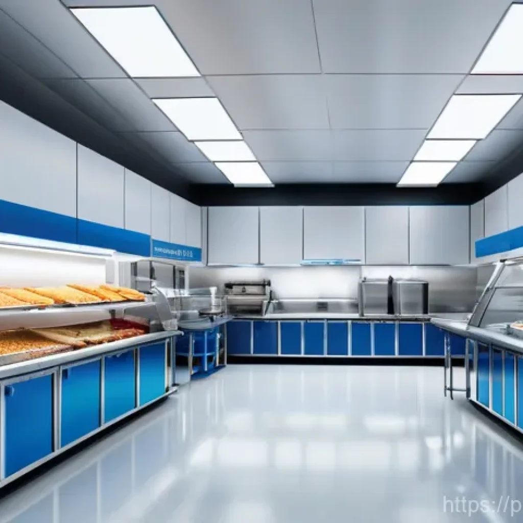 과자 제조 공장 투자 트렌드 - A highly advanced, clean, and brightly lit snack production facility showcasing Industry