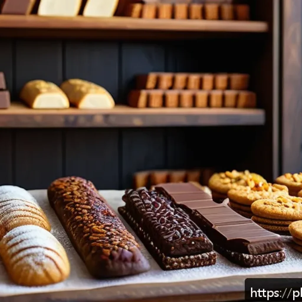 기타 제과 제품 영양소 - A cozy artisan bakery display featuring a variety of traditional Polish sweets made with natural ing...