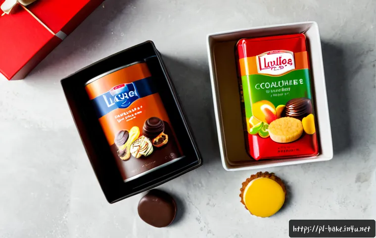 Home 17 브랜드별 제과 제품 차별화 - Photorealistic overhead comparison scene of three distinct unbranded Polish-style confectionery prod...