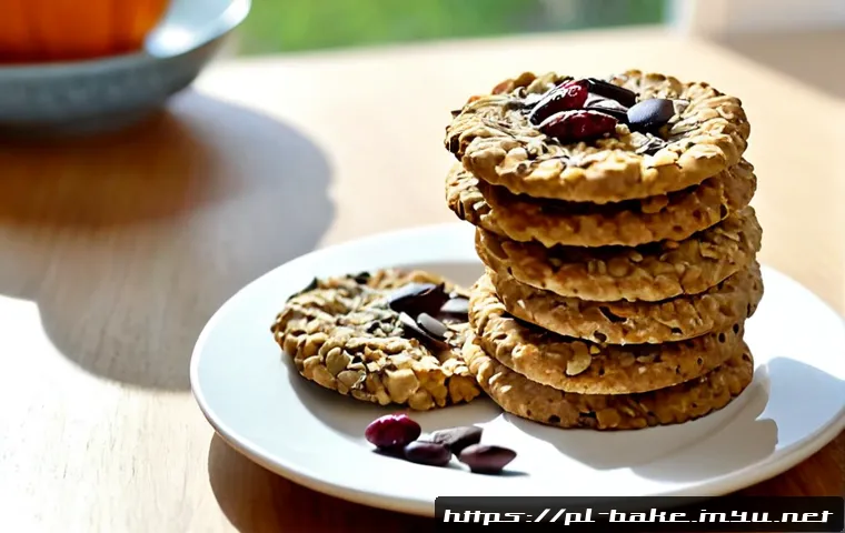 Home 17 슈퍼푸드가 포함된 제과 제품 - Photorealistic Polish-style oat biscuits enriched with chia seeds, dried cranberries, pumpkin seeds,...